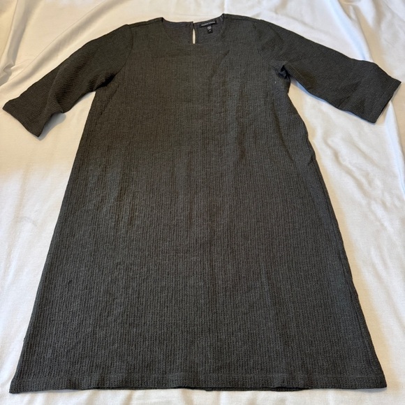 Eileen Fisher Small Gray Textured Shift Dress ~ Classic Minimalist - Picture 3 of 7